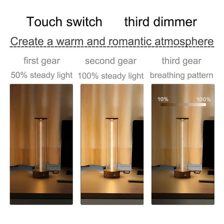 Modern Nightstand Lights Minimalist Cordless Desk Lamp - Hans Lumiere