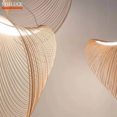 Modern Nordic Birch Wood LED Pendant Lamp - Hans Lumiere