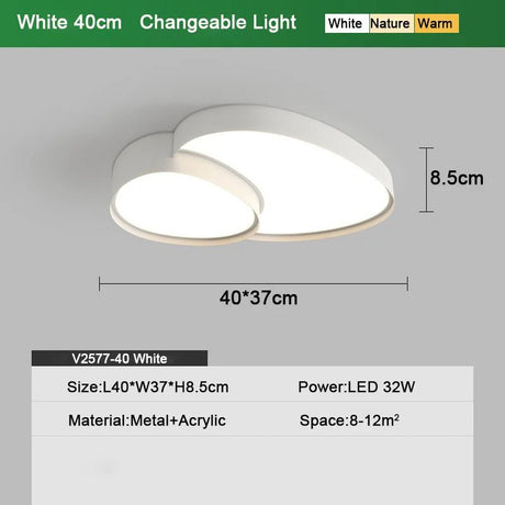Modern Nordic Dimmable Black White LED Ceiling Lamp - Hans Lumiere