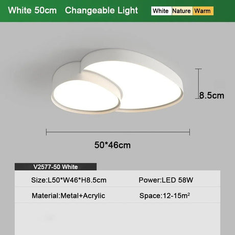 Modern Nordic Dimmable Black White LED Ceiling Lamp - Hans Lumiere