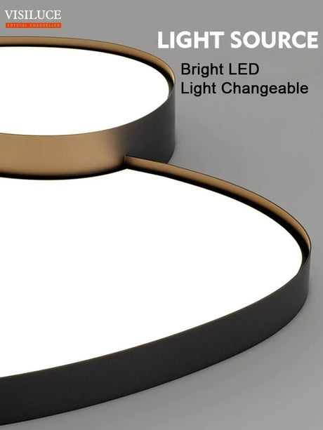 Modern Nordic Dimmable Black White LED Ceiling Lamp - Hans Lumiere