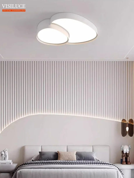 Modern Nordic Dimmable Black White LED Ceiling Lamp - Hans Lumiere