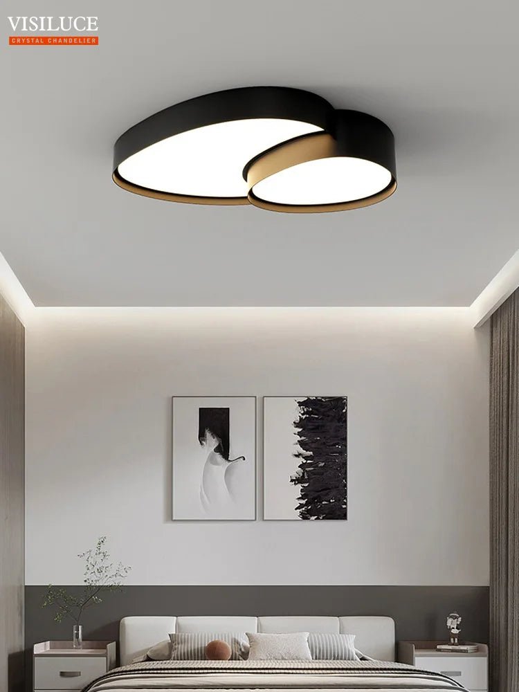 Modern Nordic Dimmable Black White LED Ceiling Lamp - Hans Lumiere