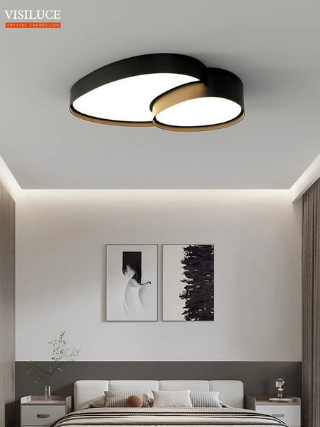 Modern Nordic Dimmable Black White LED Ceiling Lamp - Hans Lumiere