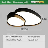 Modern Nordic Dimmable Black White LED Ceiling Lamp - Hans Lumiere