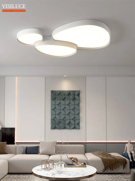 Modern Nordic Dimmable Black White LED Ceiling Lamp - Hans Lumiere