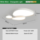 Modern Nordic Dimmable Black White LED Ceiling Lamp - Hans Lumiere