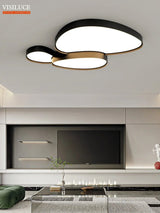Modern Nordic Dimmable Black White LED Ceiling Lamp - Hans Lumiere
