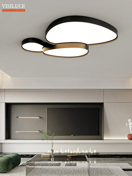 Modern Nordic Dimmable Black White LED Ceiling Lamp - Hans Lumiere