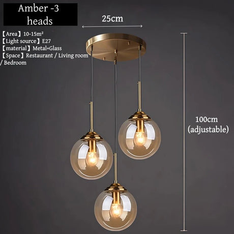 Modern Nordic Glass LED Pendant Light - Hans Lumiere