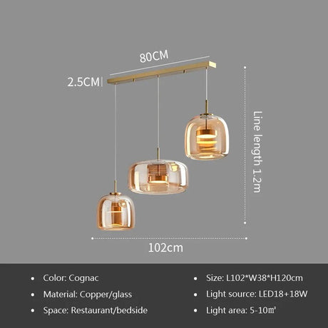 Modern Nordic Glass LED Pendant Light - Hans Lumiere