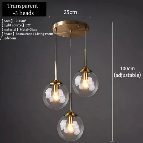 Modern Nordic Glass LED Pendant Light - Hans Lumiere