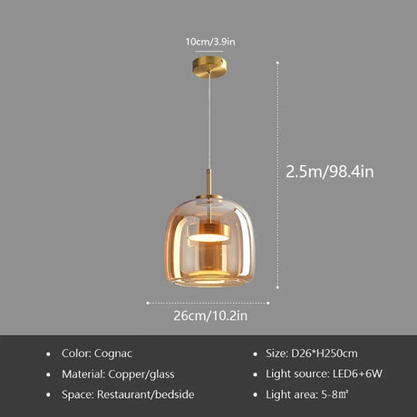 Modern Nordic Glass LED Pendant Light - Hans Lumiere