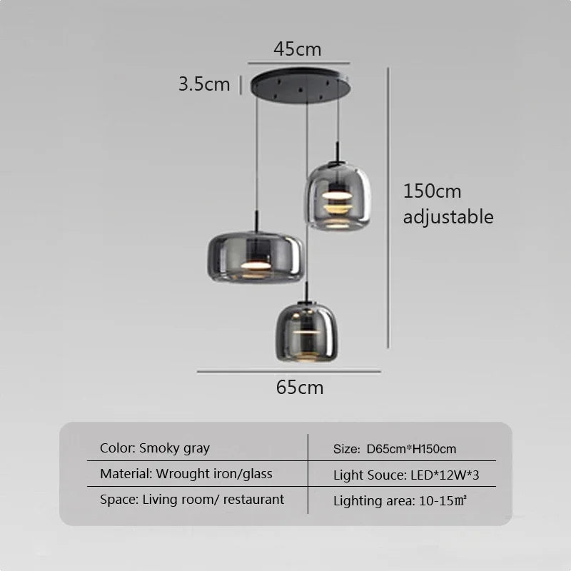 Modern Nordic Glass LED Pendant Light - Hans Lumiere