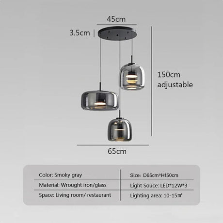 Modern Nordic Glass LED Pendant Light - Hans Lumiere