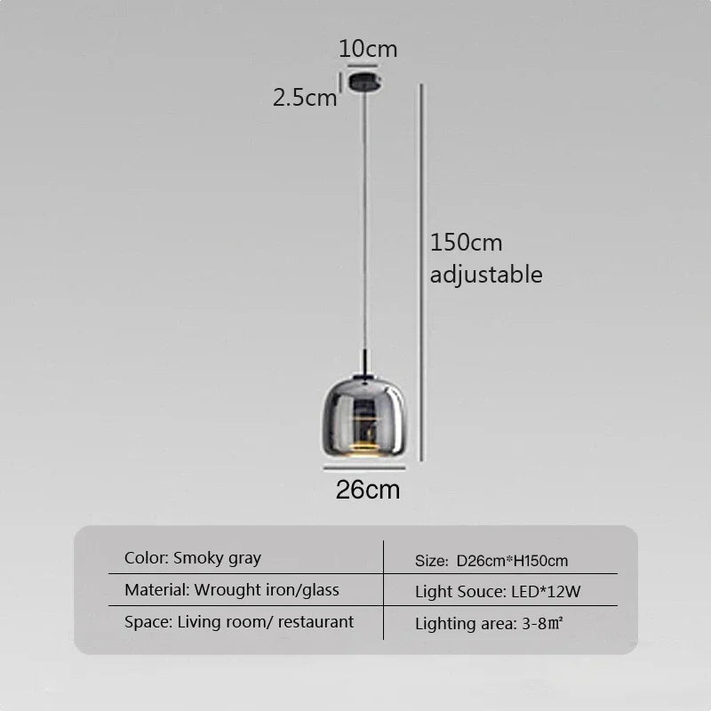 Modern Nordic Glass LED Pendant Light - Hans Lumiere