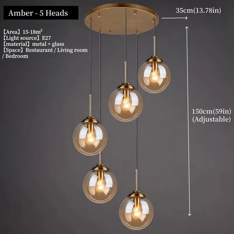 Modern Nordic Glass LED Pendant Light - Hans Lumiere