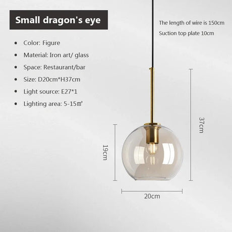 Modern Nordic Hanging Loft Glass Luster Pendant Light - Hans Lumiere