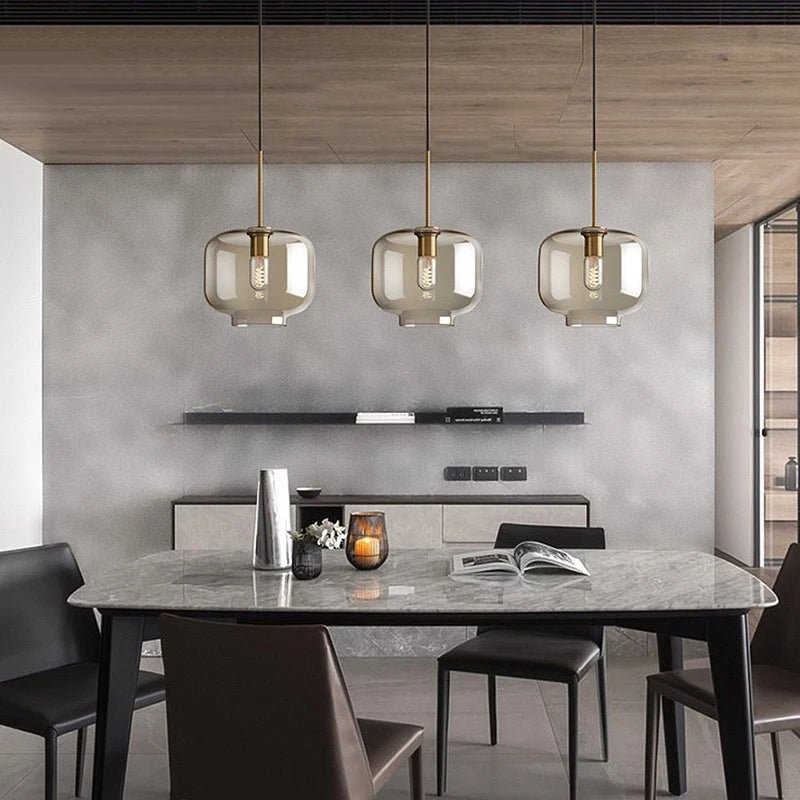 Modern Nordic Hanging Loft Glass Luster Pendant Light - Hans Lumiere