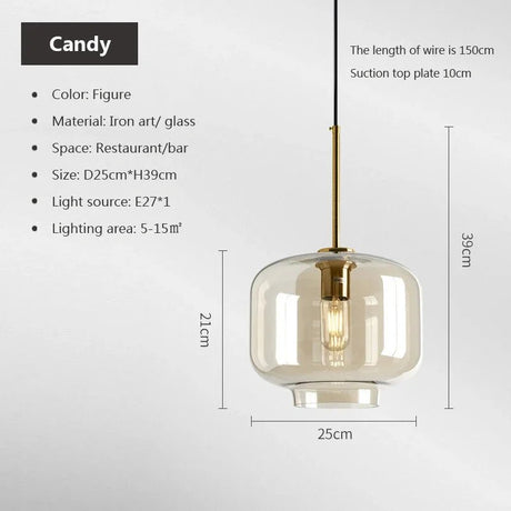 Modern Nordic Hanging Loft Glass Luster Pendant Light - Hans Lumiere