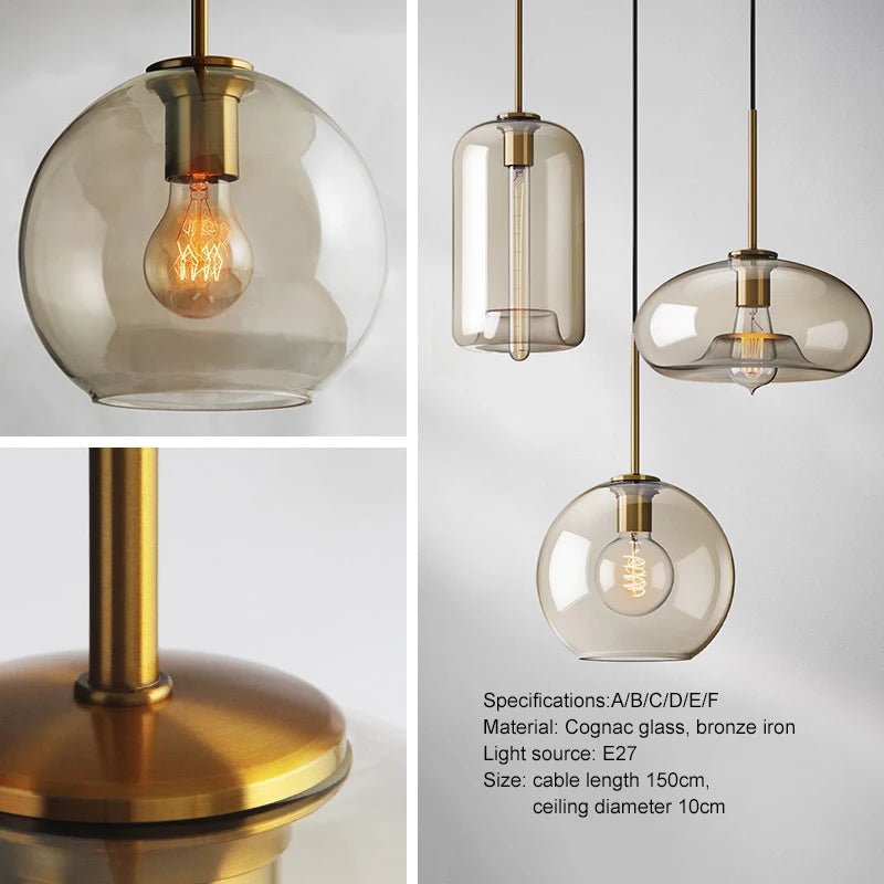 Modern Nordic Hanging Loft Glass Luster Pendant Light - Hans Lumiere