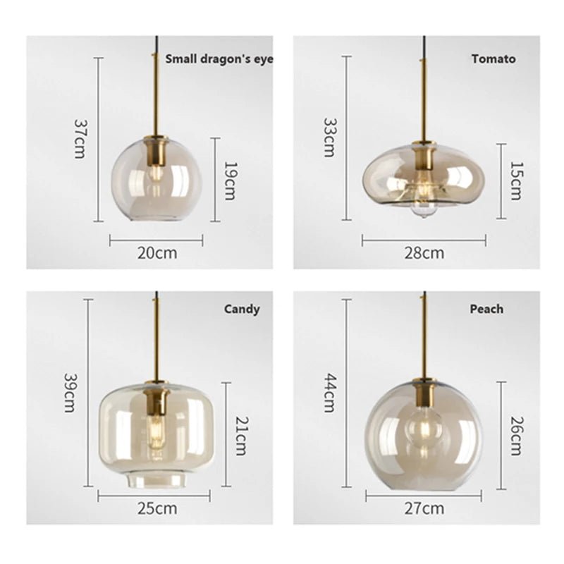 Modern Nordic Hanging Loft Glass Luster Pendant Light - Hans Lumiere