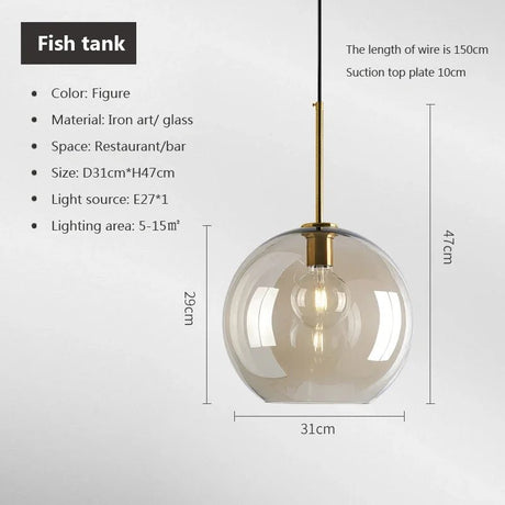 Modern Nordic Hanging Loft Glass Luster Pendant Light - Hans Lumiere
