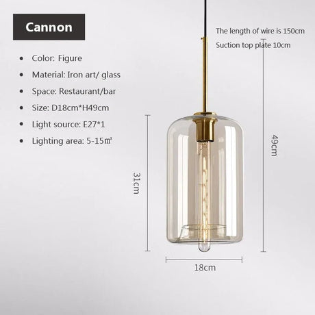 Modern Nordic Hanging Loft Glass Luster Pendant Light - Hans Lumiere