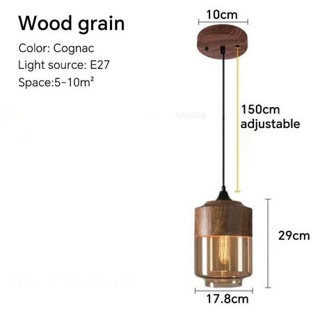 Modern Nordic LED Glass Wood Chandelier - Hans Lumiere
