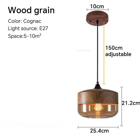 Modern Nordic LED Glass Wood Chandelier - Hans Lumiere