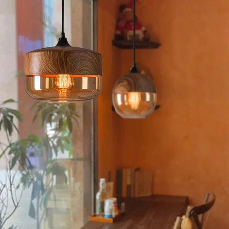 Modern Nordic LED Glass Wood Chandelier - Hans Lumiere