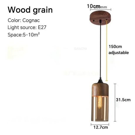 Modern Nordic LED Glass Wood Chandelier - Hans Lumiere