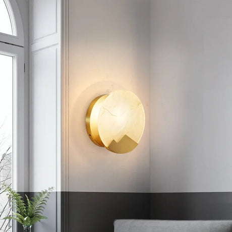 Modern Nordic Marble Round LED Wall Lamp - Hans Lumiere