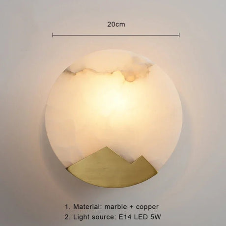 Modern Nordic Marble Round LED Wall Lamp - Hans Lumiere