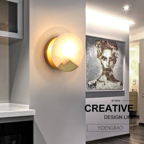 Modern Nordic Marble Round LED Wall Lamp - Hans Lumiere