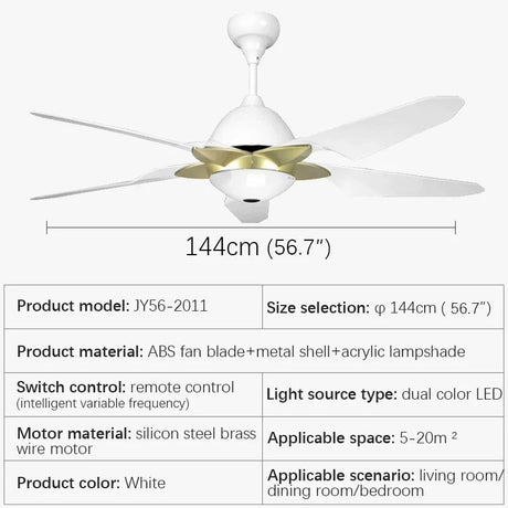 Modern Nordic Minimalist LED Ceiling Fan With Remote Control - Hans Lumiere