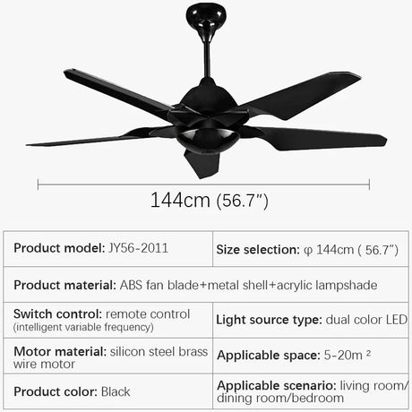 Modern Nordic Minimalist LED Ceiling Fan With Remote Control - Hans Lumiere