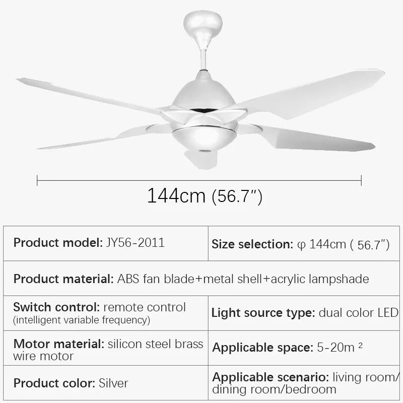 Modern Nordic Minimalist LED Ceiling Fan With Remote Control - Hans Lumiere