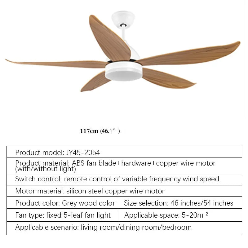 Modern Nordic Minimalist LED Fan Light With Remote Control - Hans Lumiere
