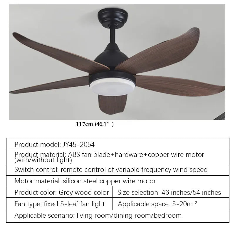 Modern Nordic Minimalist LED Fan Light With Remote Control - Hans Lumiere
