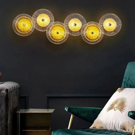 Modern Nordic Round Lotus Leaf Glass 6 LED Lights - Hans Lumiere