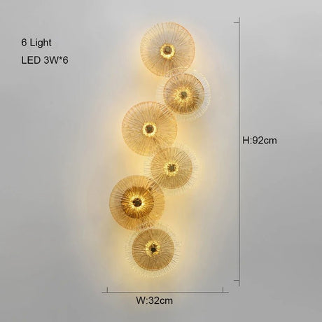 Modern Nordic Round Lotus Leaf Glass 6 LED Lights - Hans Lumiere