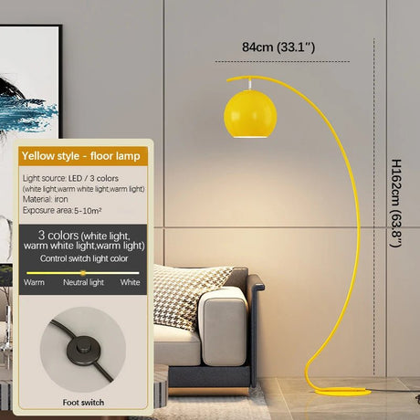 Modern Nordic Yellow Fishing Floor Lamp - Hans Lumiere