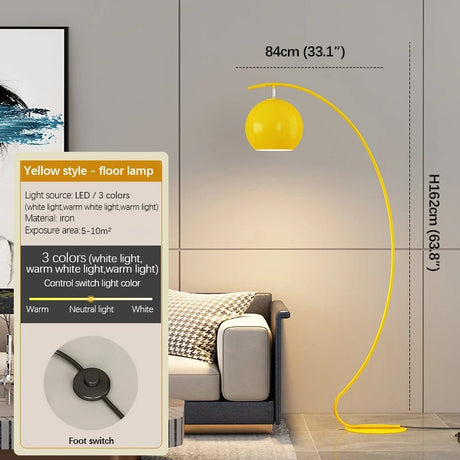 Modern Nordic Yellow Fishing Floor Lamp - Hans Lumiere