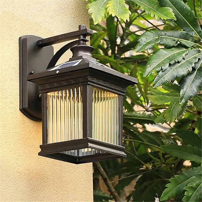 Modern Outdoor LED Solar Wall Light Fixture - Hans Lumiere