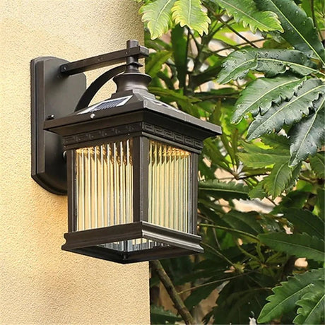 Modern Outdoor LED Solar Wall Light Fixture - Hans Lumiere