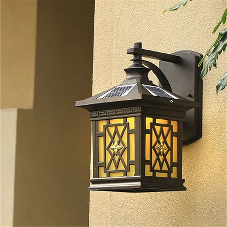 Modern Outdoor Solar Wall Light Fixture - Hans Lumiere