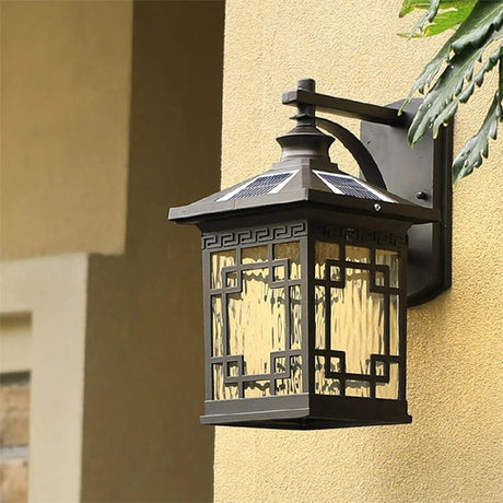 Modern Outdoor Solar Wall Light Fixture - Hans Lumiere