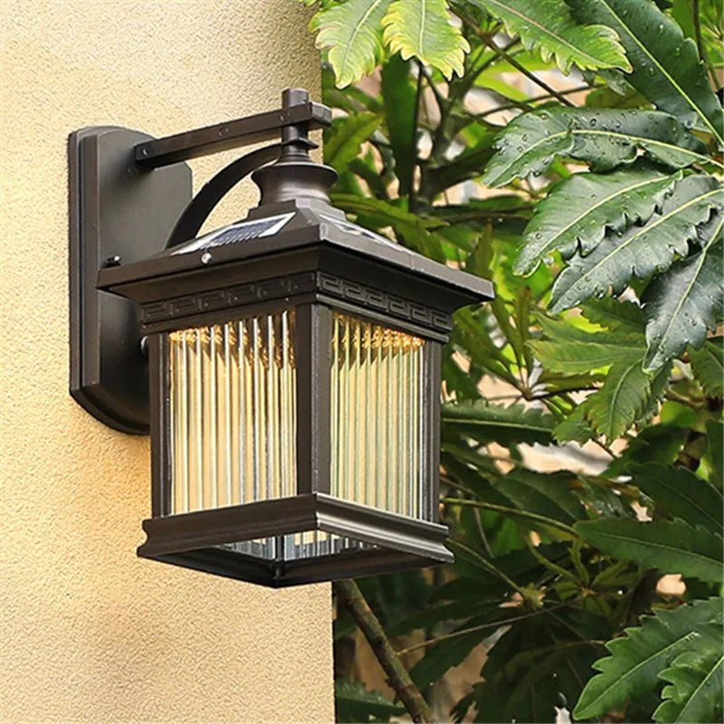Modern Outdoor Solar Wall Light Fixture - Hans Lumiere