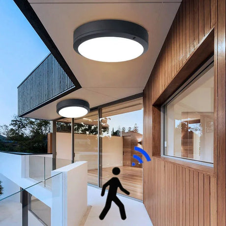 Modern Outdoor Waterproof Ceiling Lamp Round Porch Light - Hans Lumiere